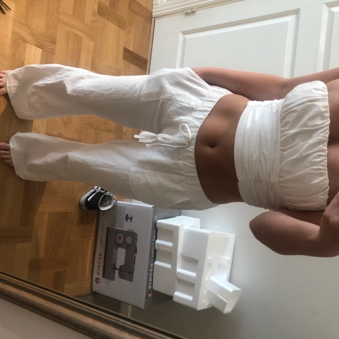 Lågmidjade linnebyxor