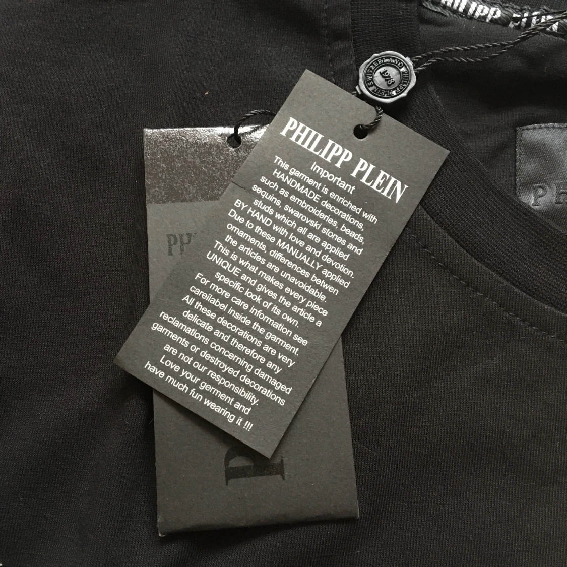 Philipp Plein Cash Teddy Crystals Black Tshirt XXL - 90