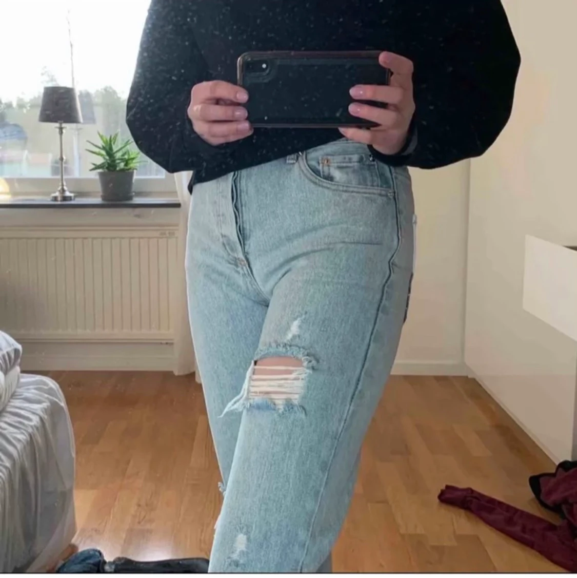 Jeans med komönster på fickorna - 90