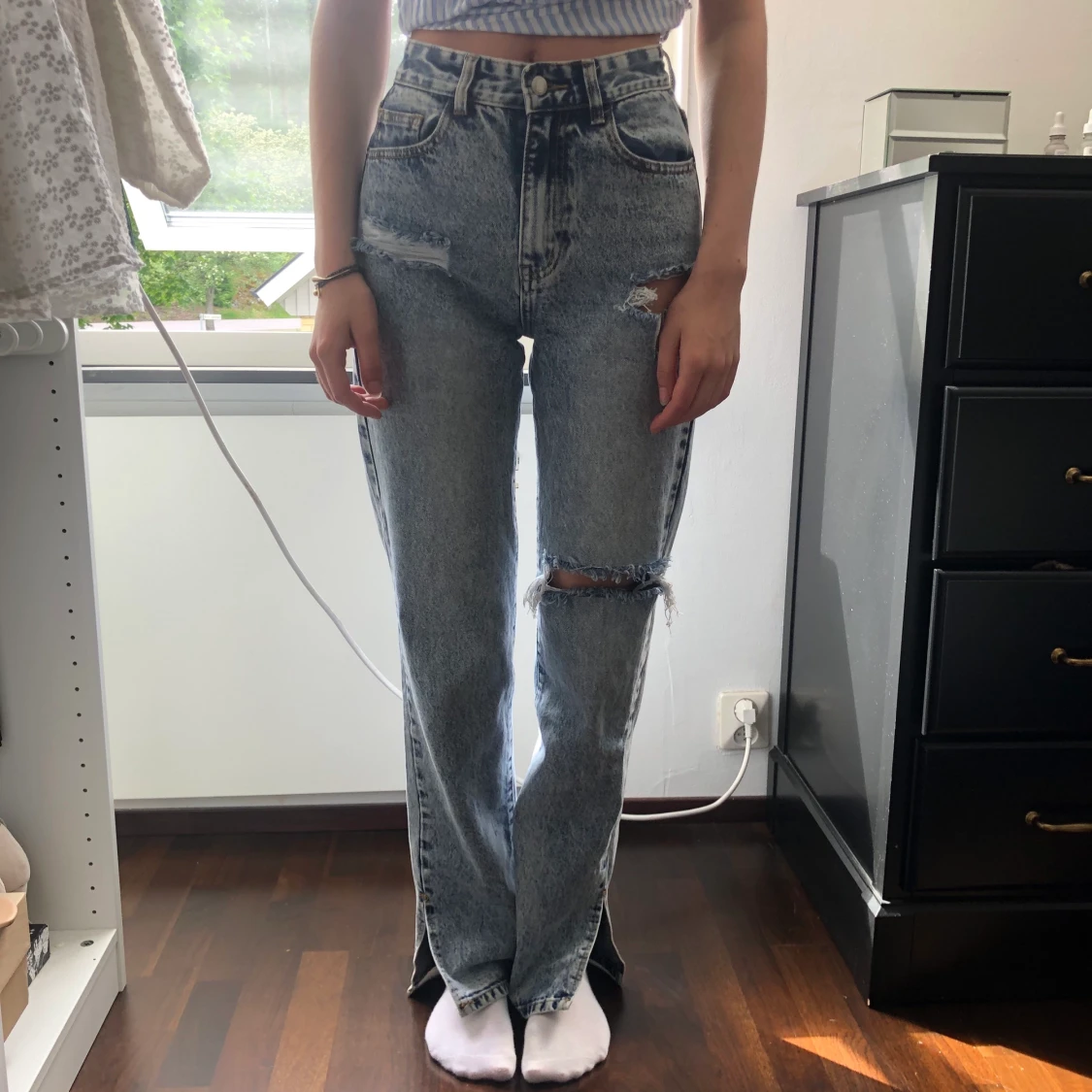 Prettylittlething jeans i storlek 36