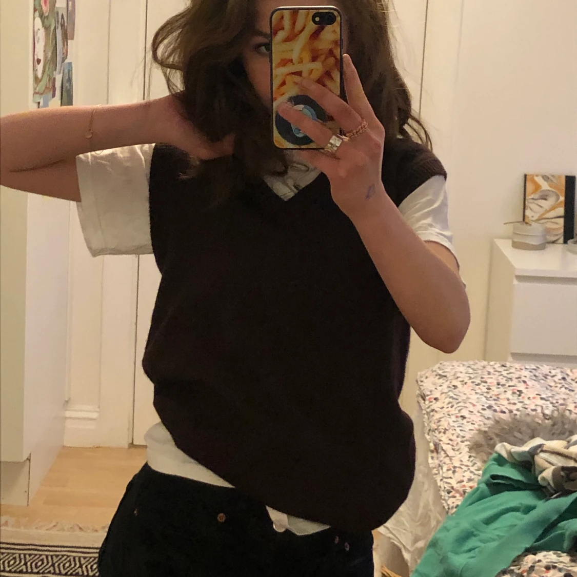 Brun sweaterväst - 90