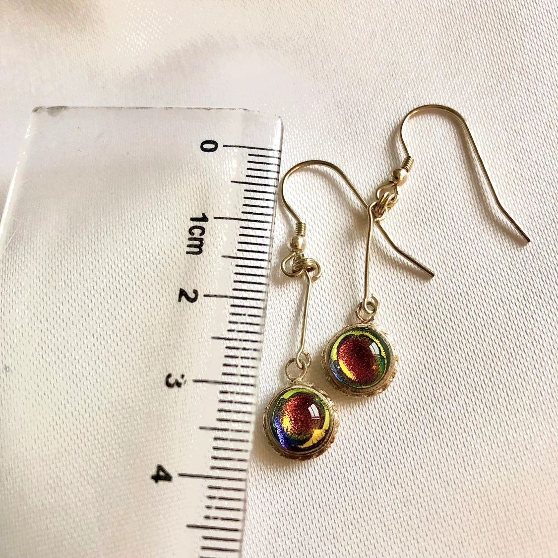 Handgjorda örhängen i glas och finsilver - 90