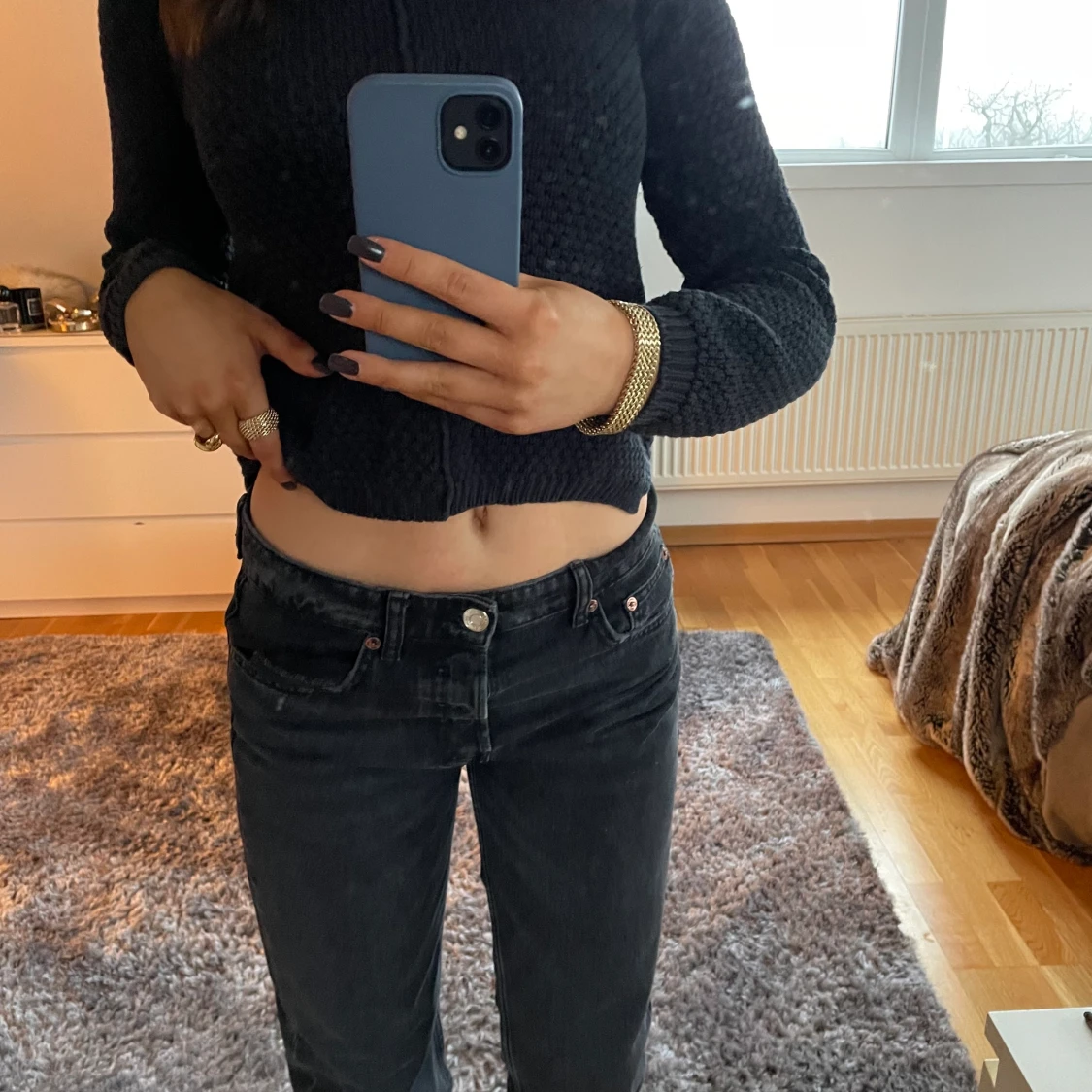 Svart långärmad tröja - 90