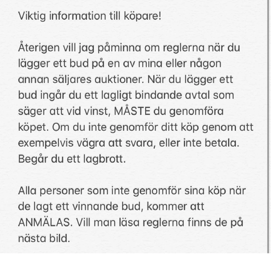 Påminnelse om mina auktioner