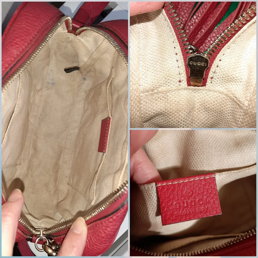Äkta Gucci Soho röd väska, Bra skick, Det finns spår av allmänt bruk. Inget kvitto tyvärr . Accessoarer.