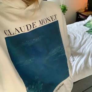 Hoodie  - vit hoodie med blått tryck i fint skick. har inte fått användning för den på länge så säljer den💙💙