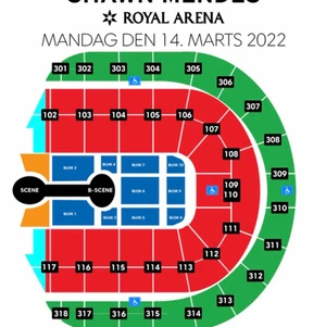 Shawn Mendes Tour Tickets Copenhagen - 3 tickets (section: gulv, blok 6) to Shawn Mendes tour 14 March 2022, in Copenhagen.  1600 sek/ticket