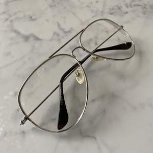 Genomskinliga glasögon med silver detaljer 