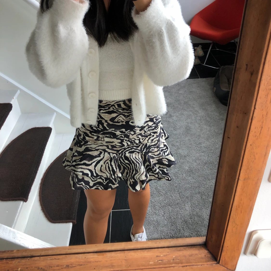 drapperad zebra kjol - 90