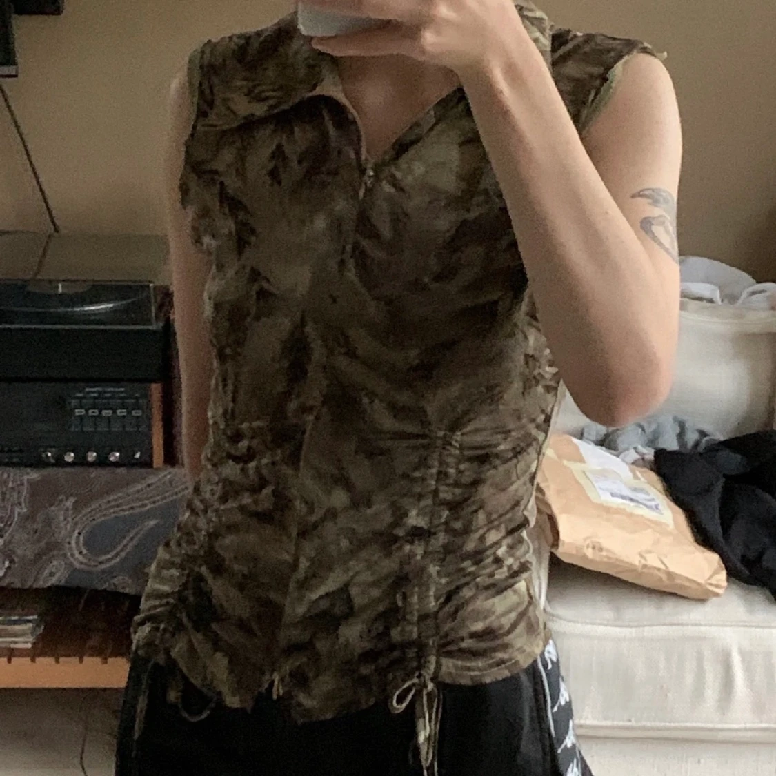 Mönstrad y2k topp - 91