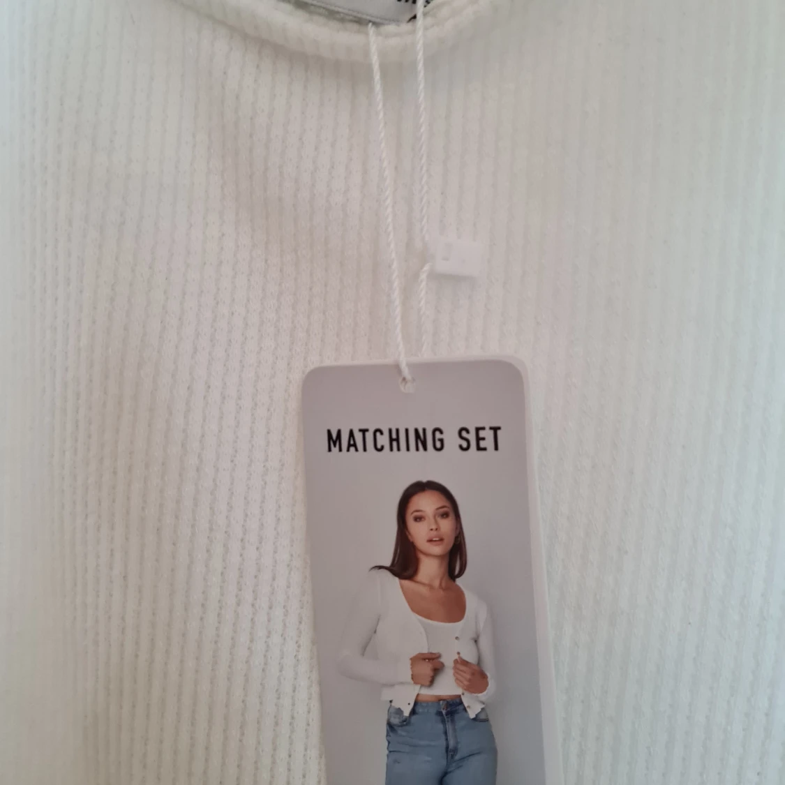 Vit crop top/linne, strl M - 90