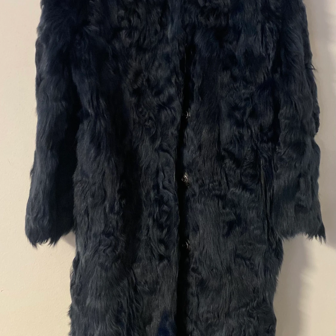 Blå päls-kappa - 90