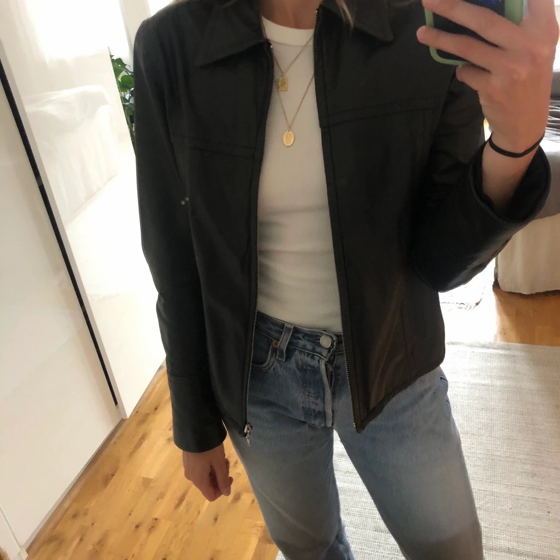 Vintage skinnjacka  - 91