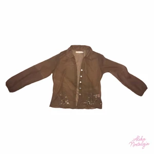 Transparent blus  - Brun transparent blus med paljett- och pärldetaljer <3