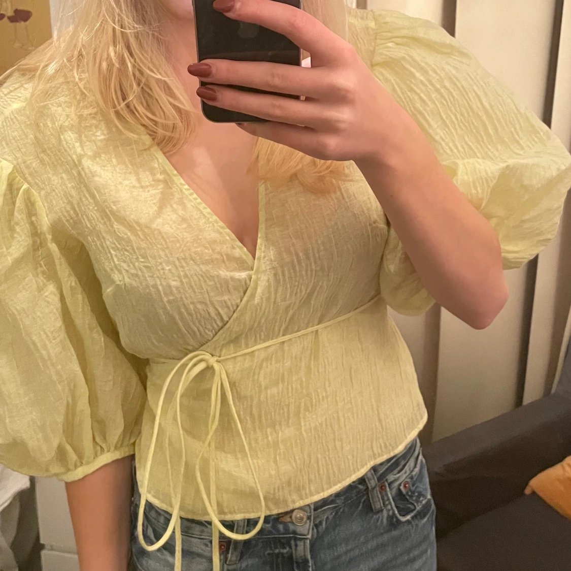 Sommrig gul blus - 90
