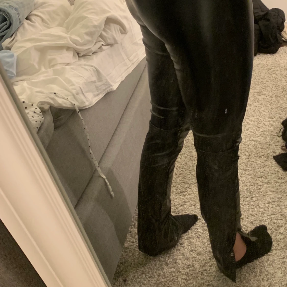 Långa skinnbyxor strl 38 - 90