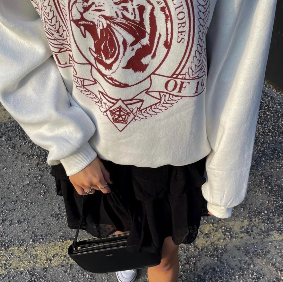 Vit sweatshirt med tryck - 90