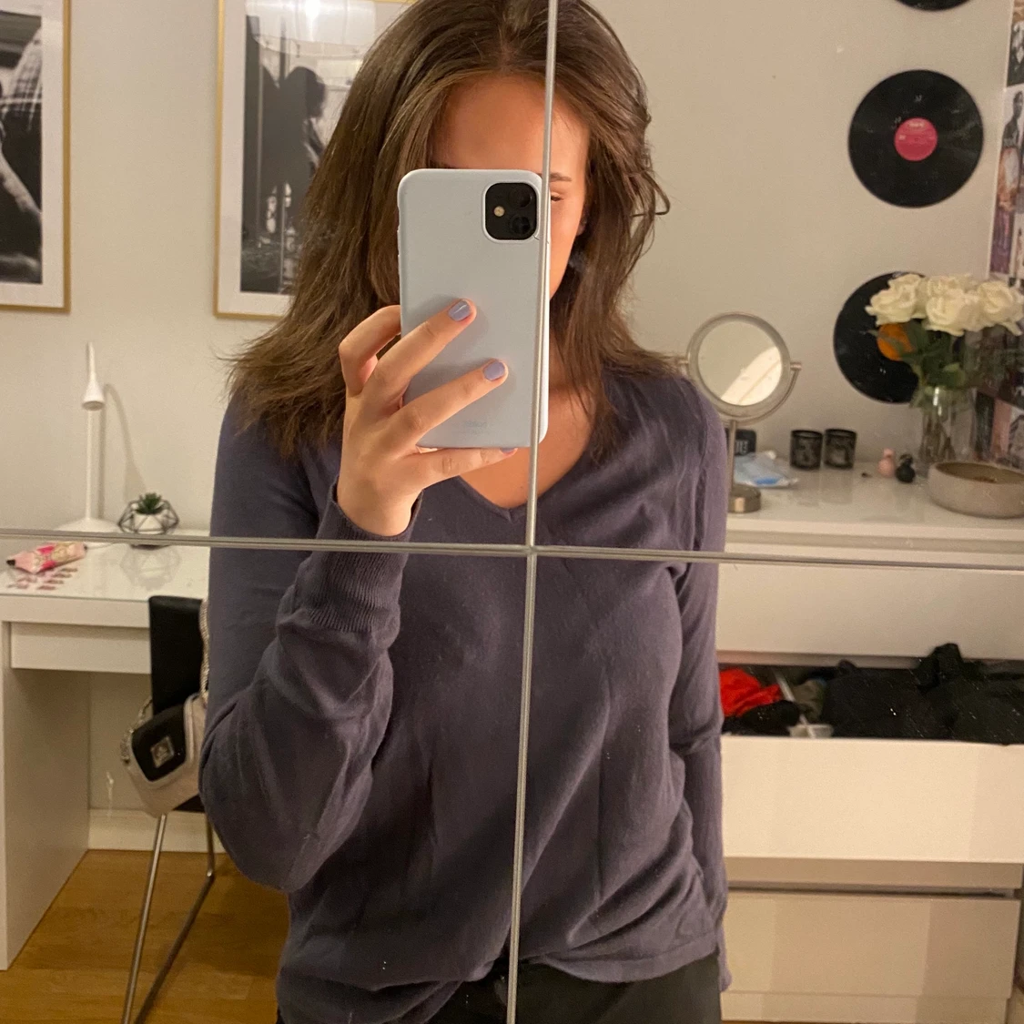 Blå långärmad tröja