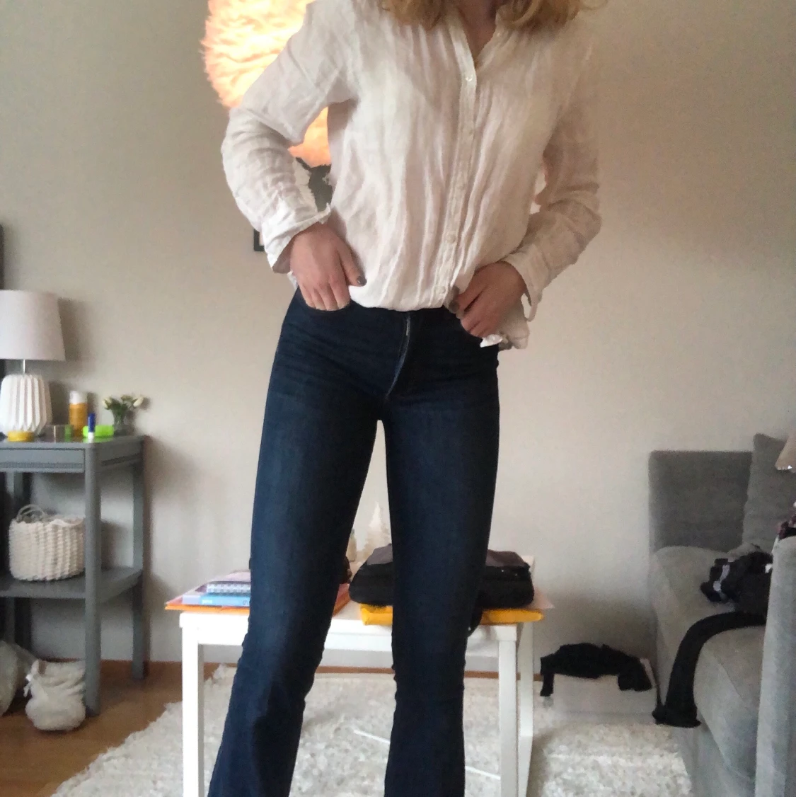 💙Mörkblå bootcutjeans💙