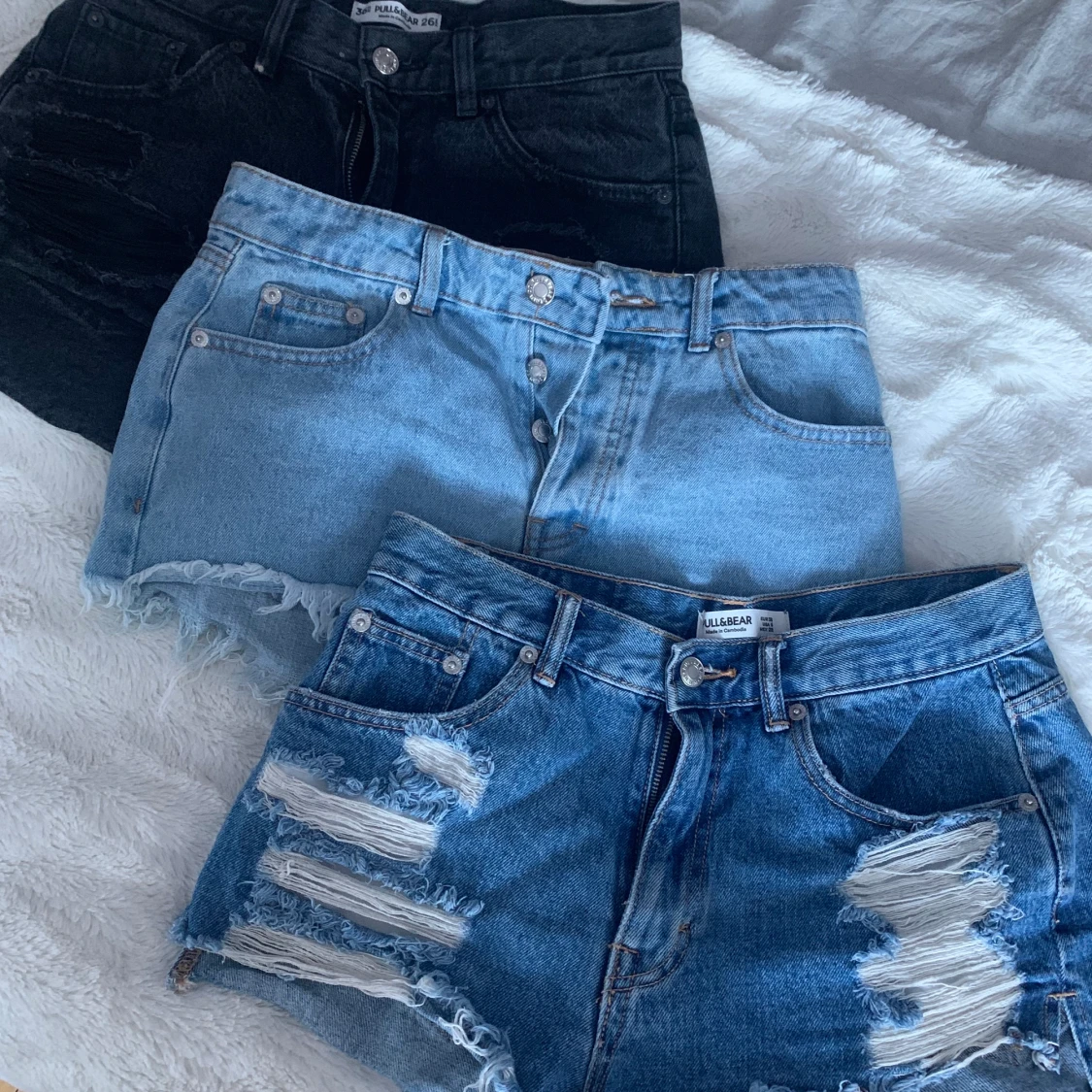 3-par jeansshorts