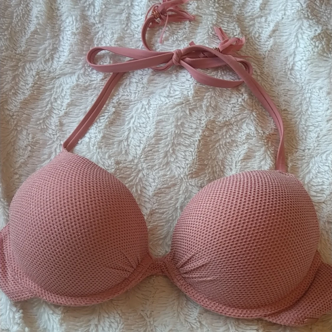 Rosa glittrig bikinitopp