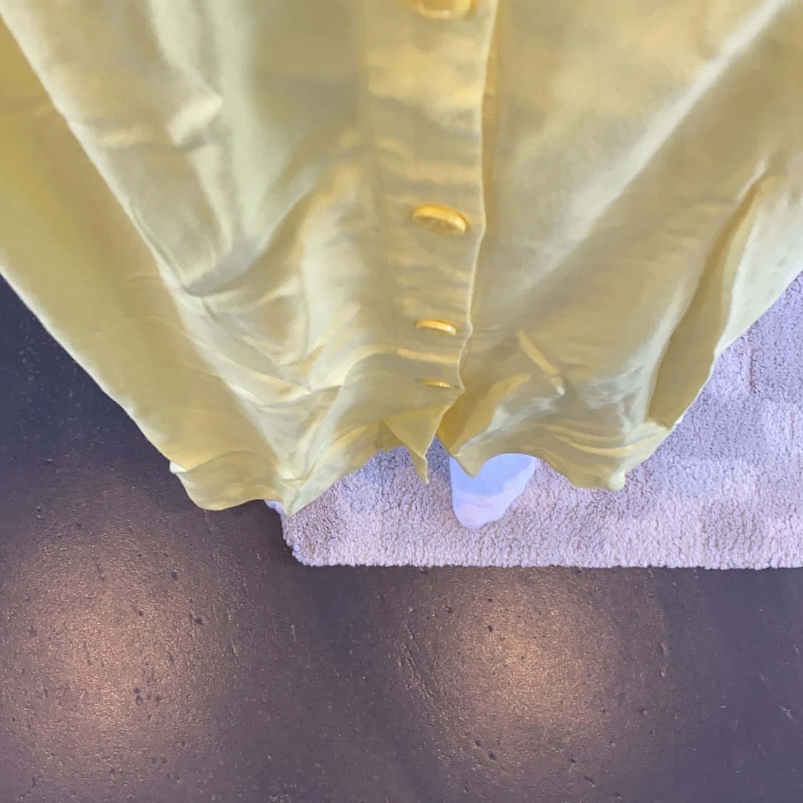 Lång gul kjol stl xs  - 91