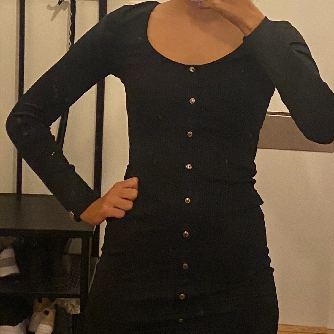 Svart långärmad klänning 