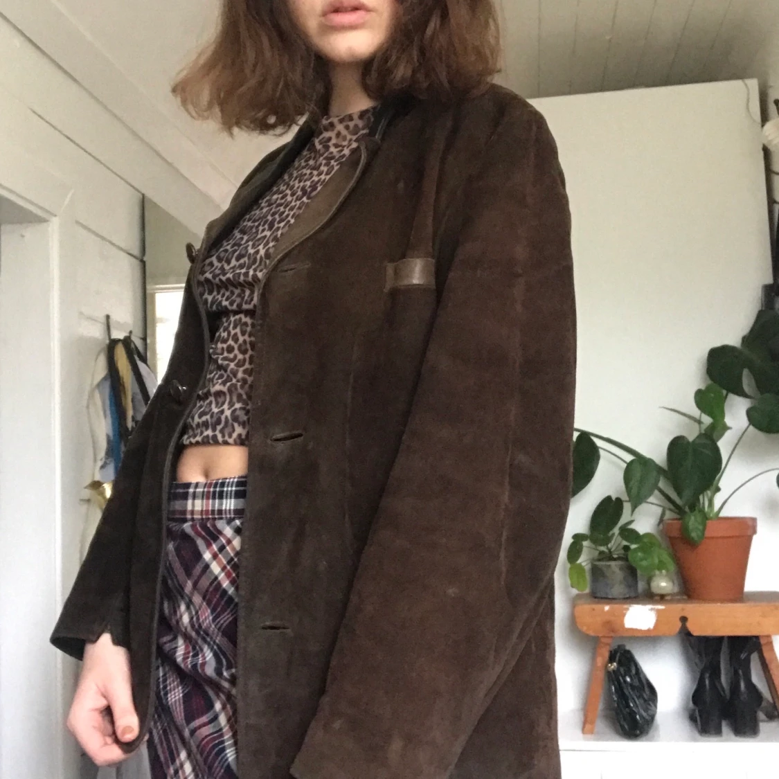 Brun Skinnjacka - 90