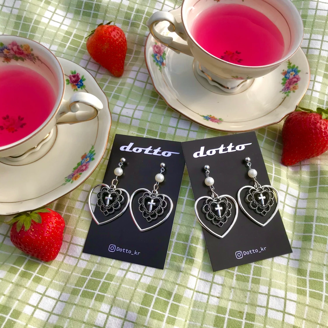 Pearl heart earring🍒 - 91