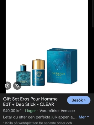 Versace Eros Pour Homme Gift Set - Lyxigt presentset från Versace med Eros Pour Homme EdT och deo stick. Helt ny i plast fortfarande