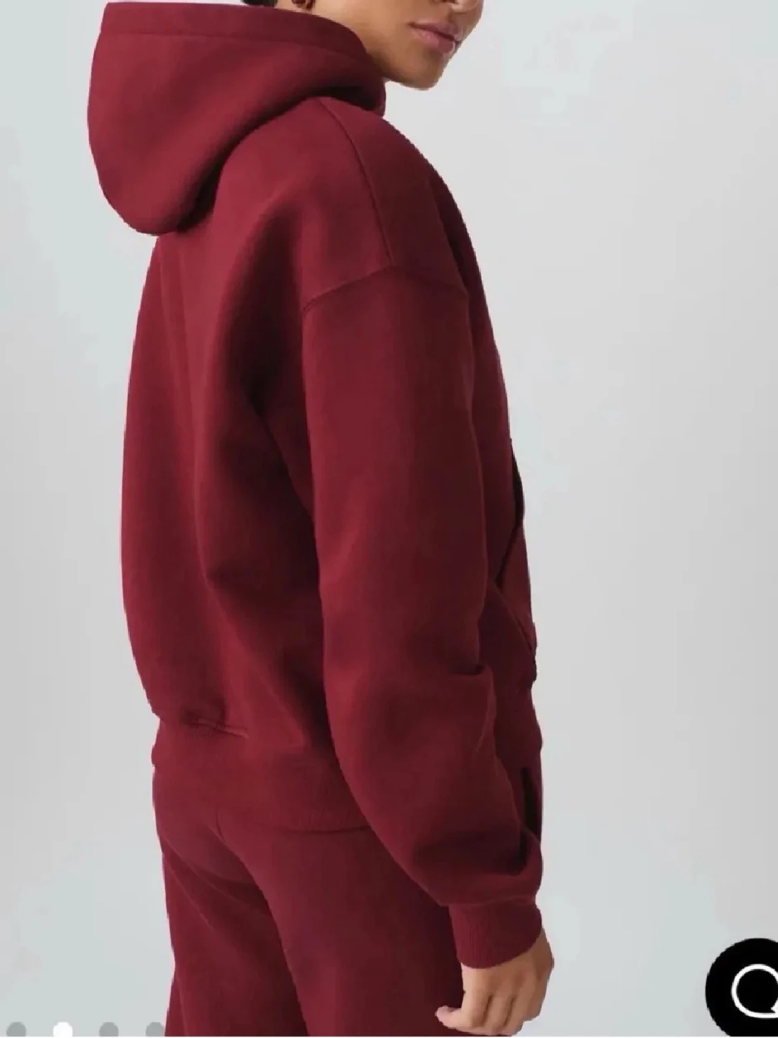 vinröd hoodie - 1
