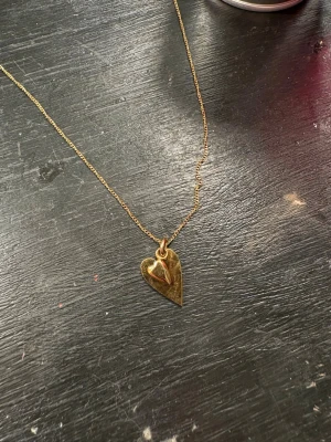 Edblad halsband  - Ett guldigt edblad halsband med två hjärtan. Jätte fint men använder ej guld. Aldrig använt då jag fick fel färg. pris går att diskutera vid snabb affär.