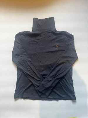 Mörkgrå polotröja från Polo Ralph Lauren - Mörkgrå långärmad polotröja från Polo Ralph Lauren med klassisk broderad logga på bröstet. Tillverkad i mjukt material som känns skönt mot huden. Perfekt för lager på lager och en stilren look.