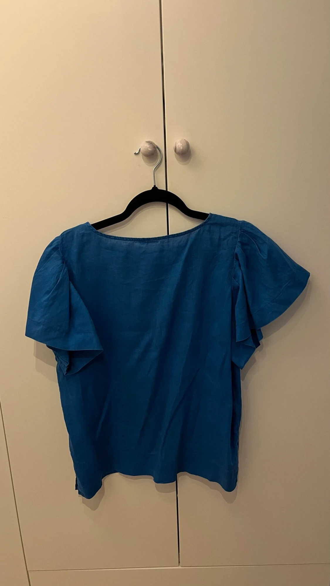 Blå kortärmad blus - 1