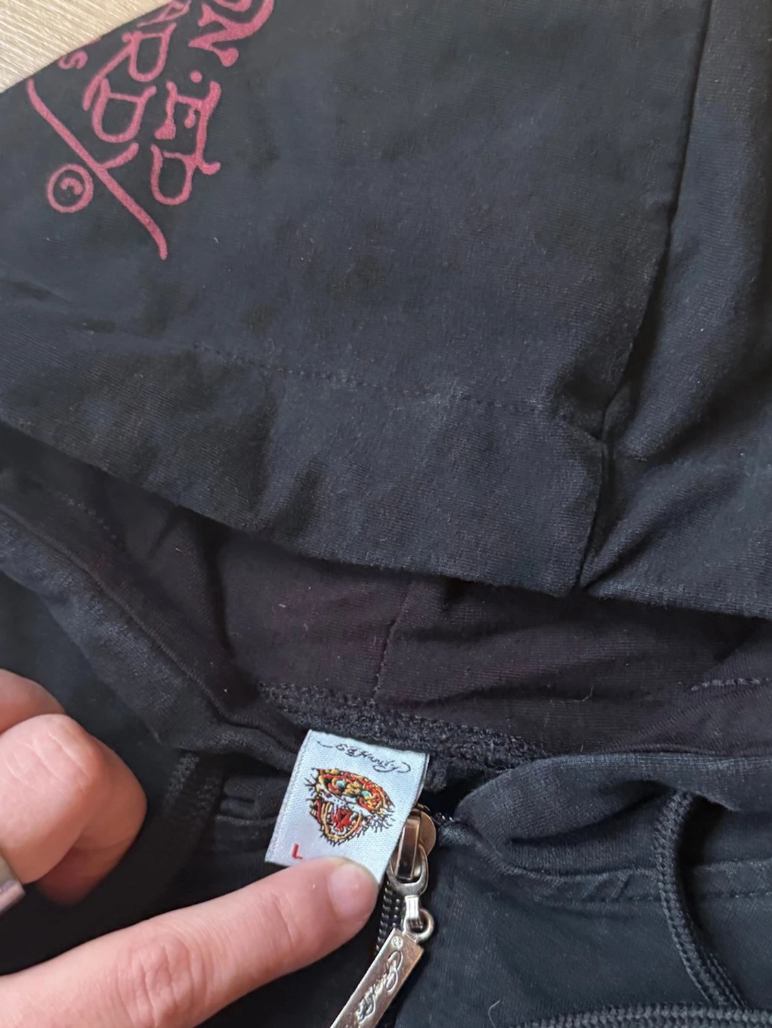 Svart Ed Hardy hoodie med tryck - 6