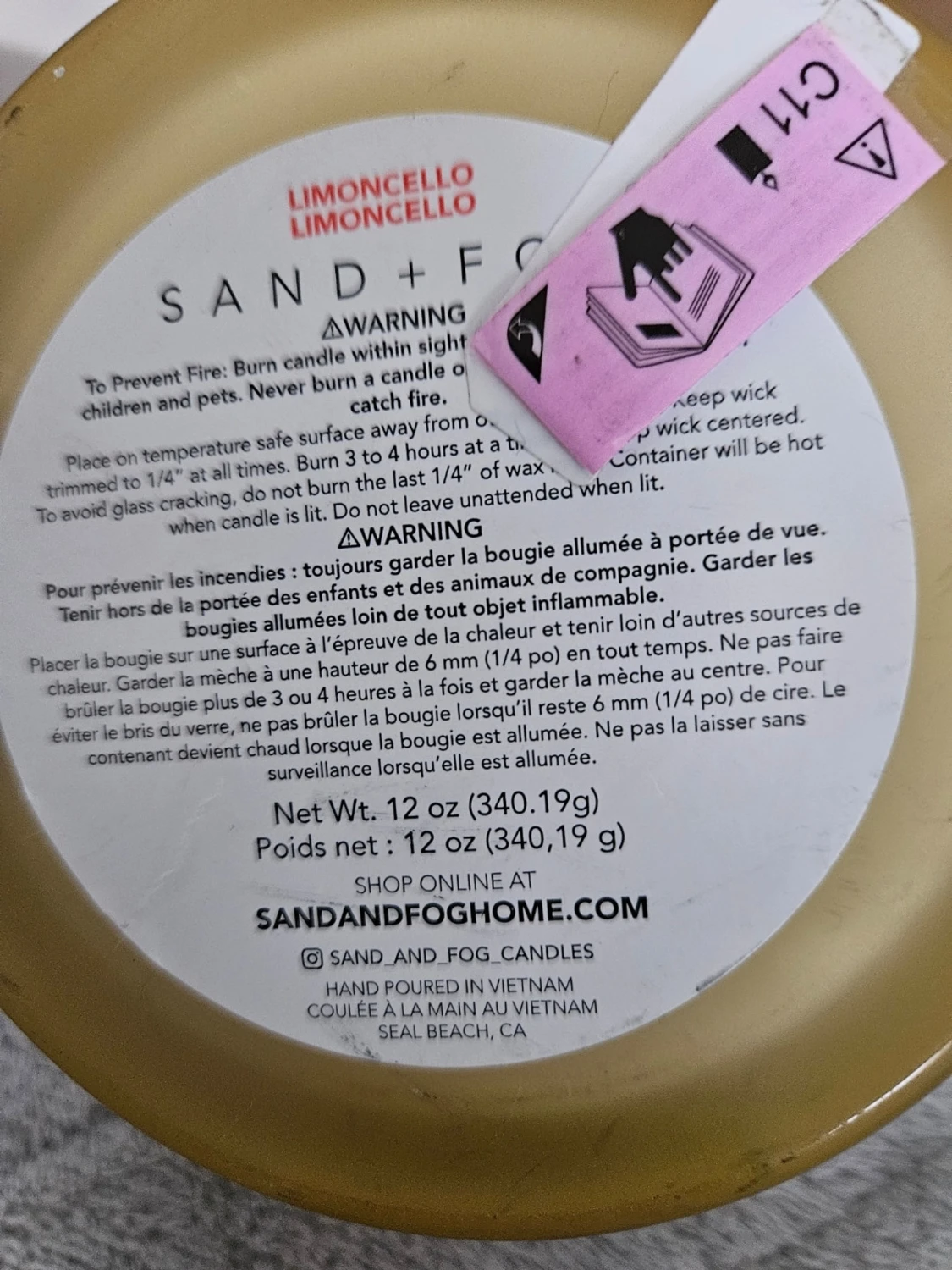 Doftljus Sand + Fog Limoncello - 3