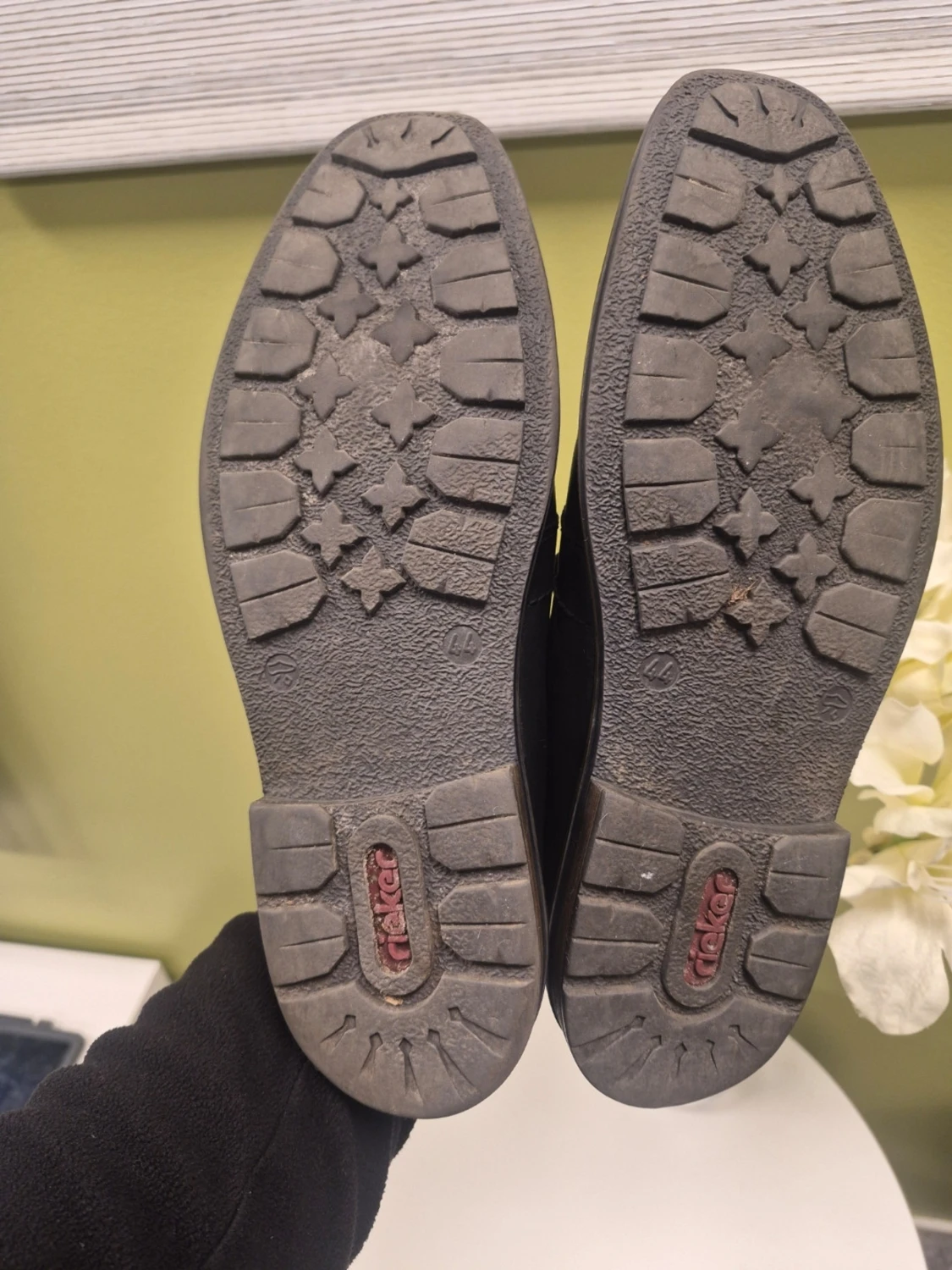 Rieker svarta loafers i läder med snörning 44 - 5