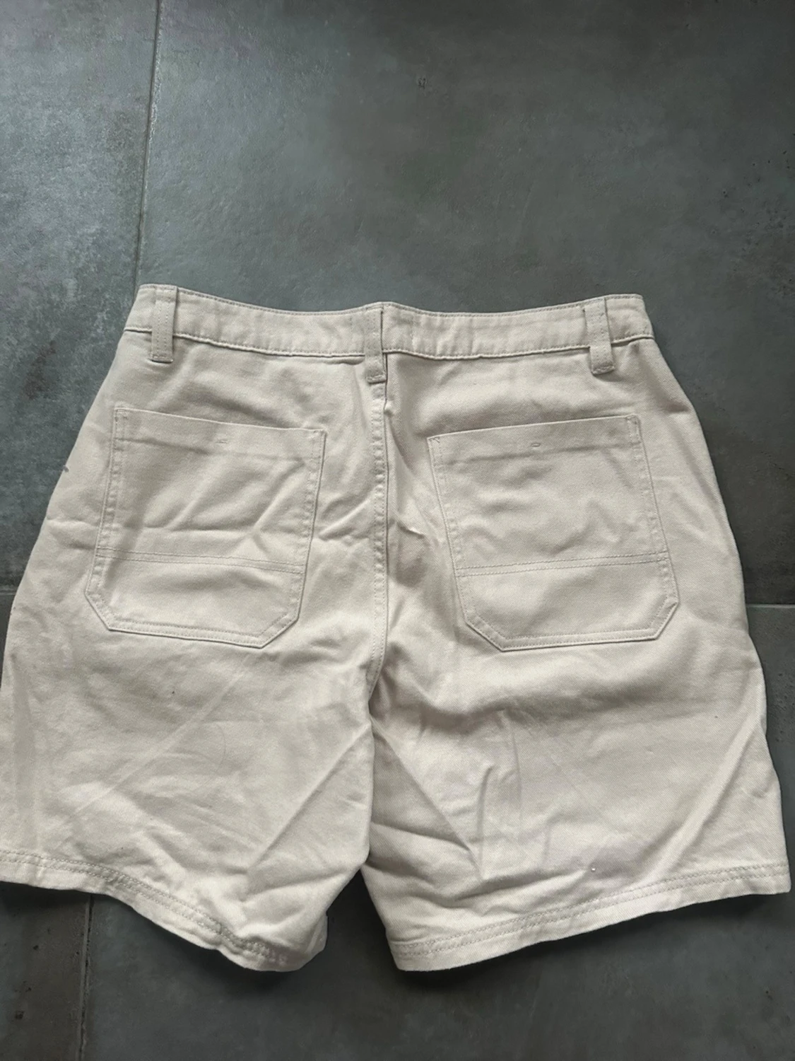 Beiga högmidjade bomullsshorts nya