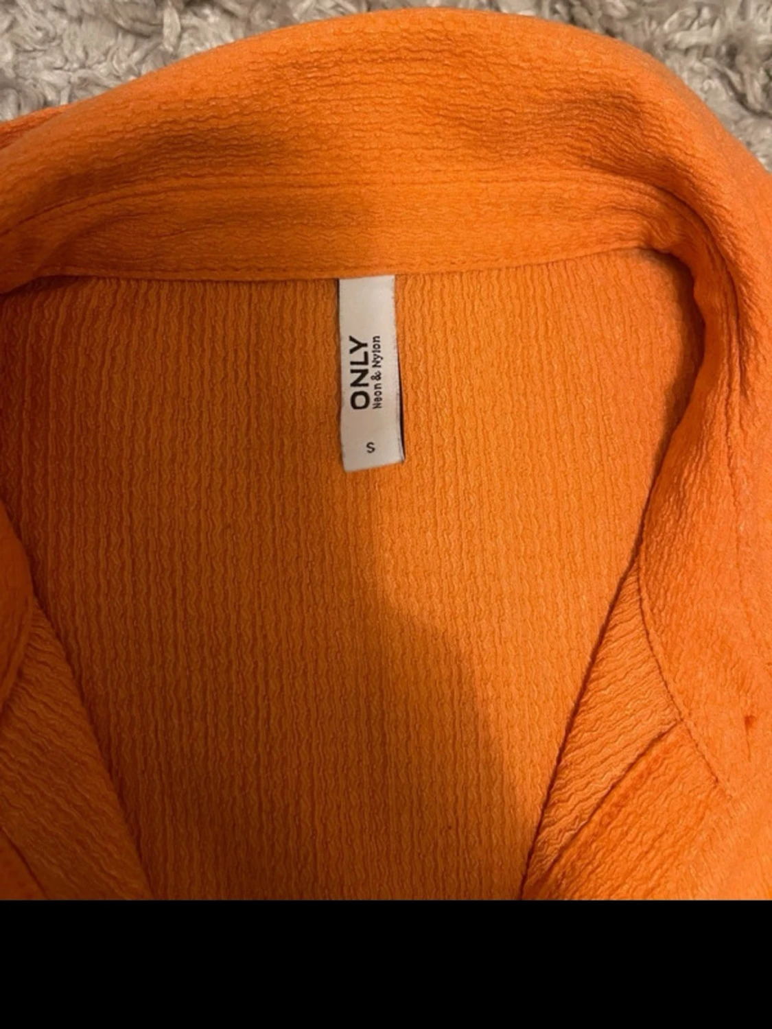 Orange ribbad kortklänning - 3