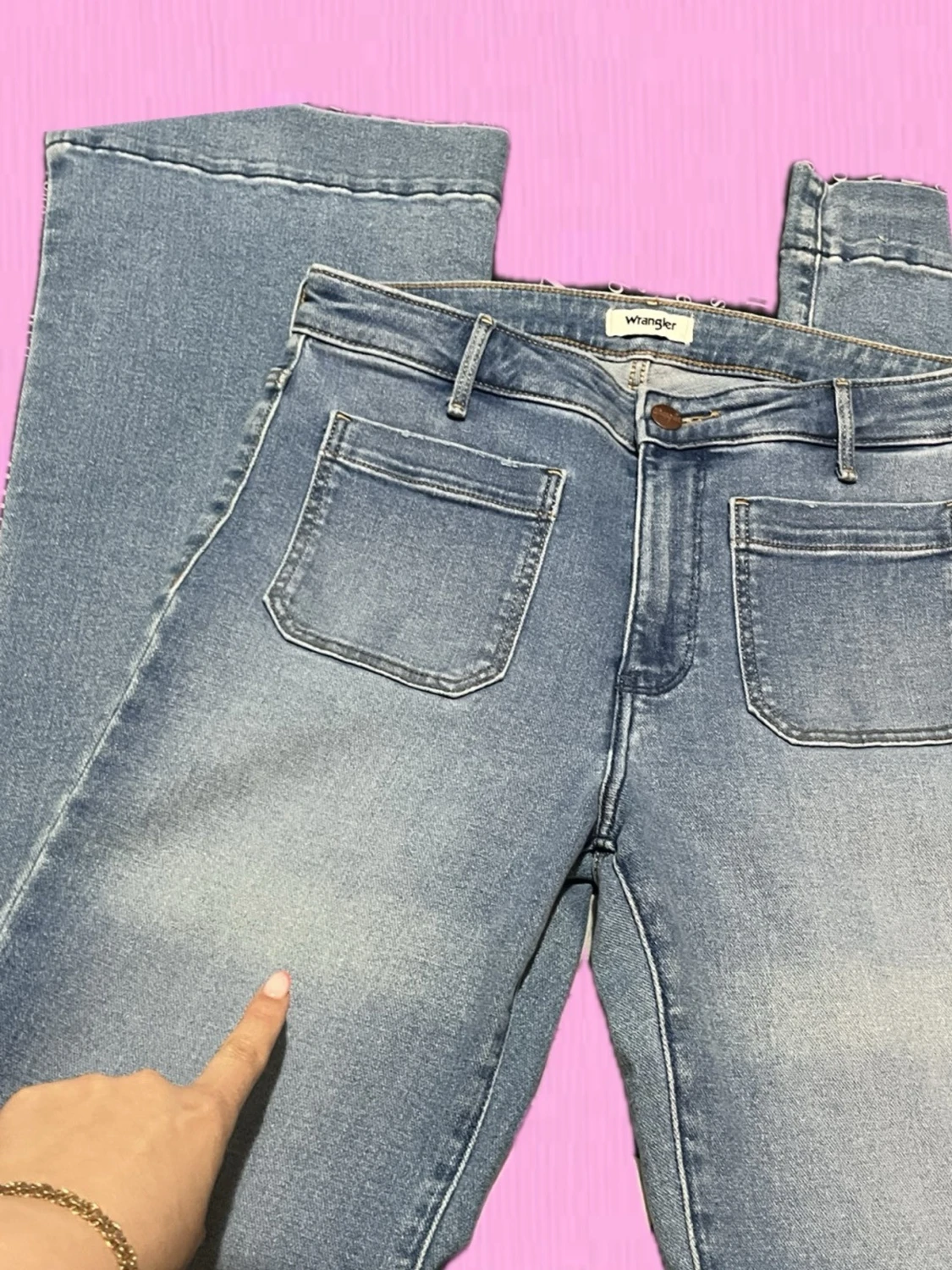Wrangler ljusblå raka jeans W28 L32 - 3