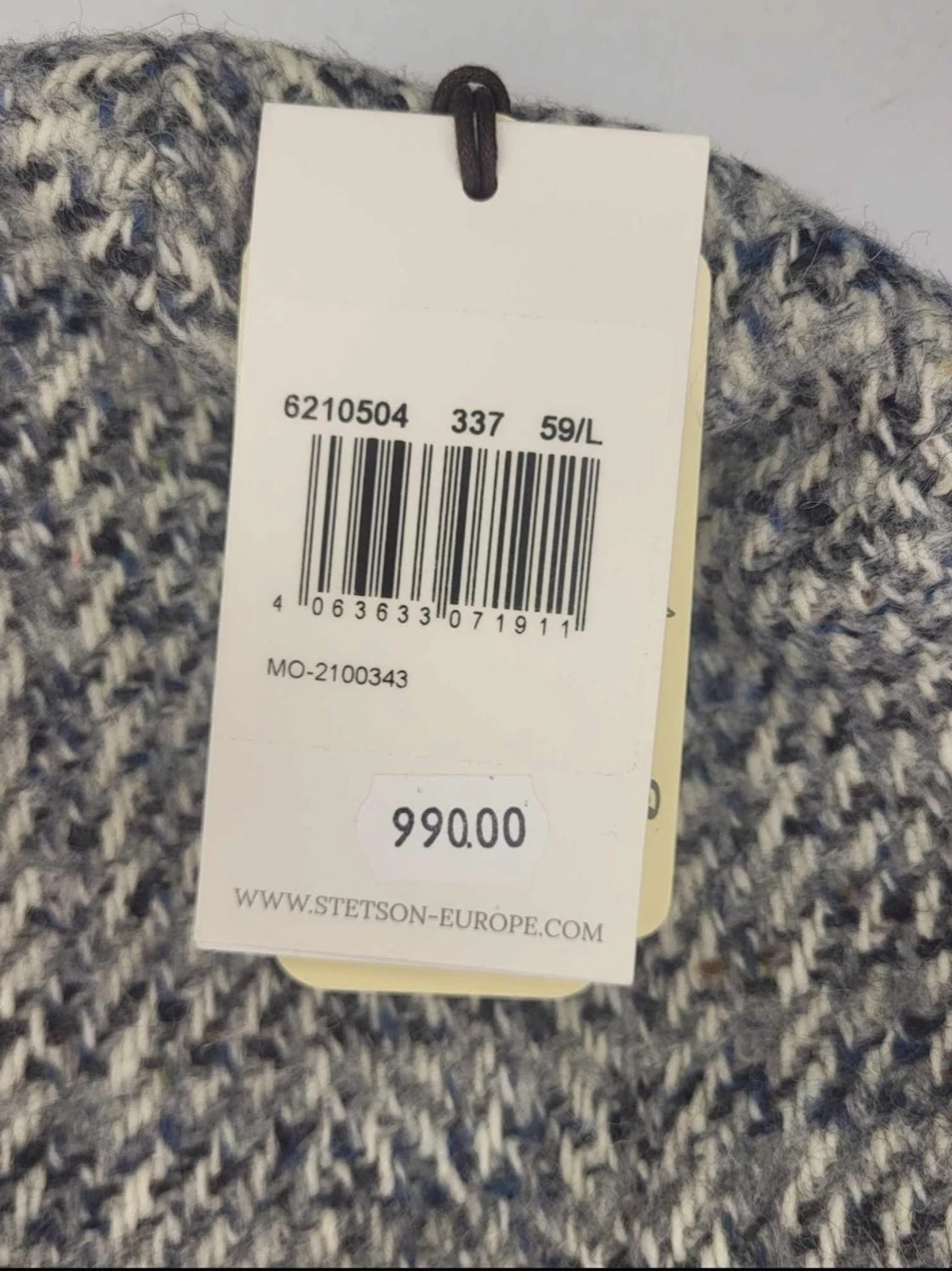 Gråvit rutig ullkeps från Stetson - 1