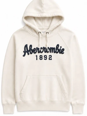 Abercrombie & Fitch hoodie Xs/s - Säljer en riktigt schysst vit vintage abercrombie & fitch hoodie med broderad text i storleken M, tröjan sitter mer som XS/S.✨🌟  Gåvor medföljer vid köp utan bud🎁💝  Tveka inte att ställa frågor vid minsta funderingar💬