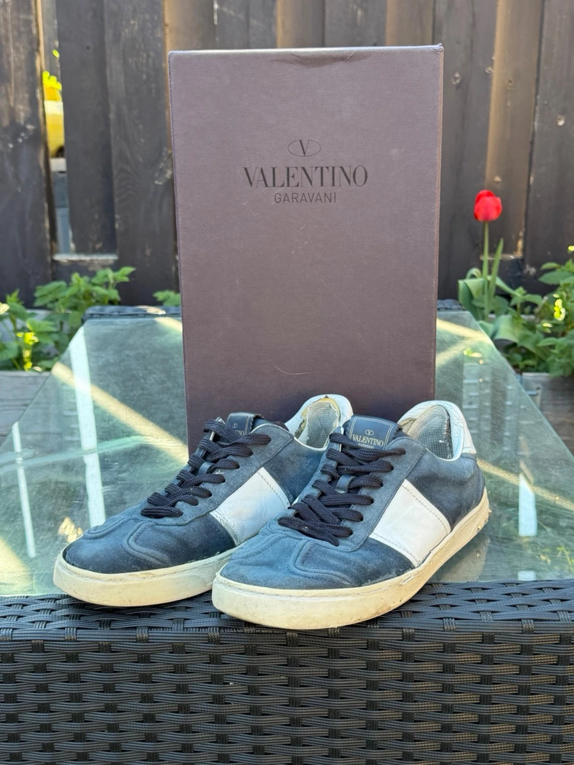 Valentino Garavani flycrew blåa sneakers