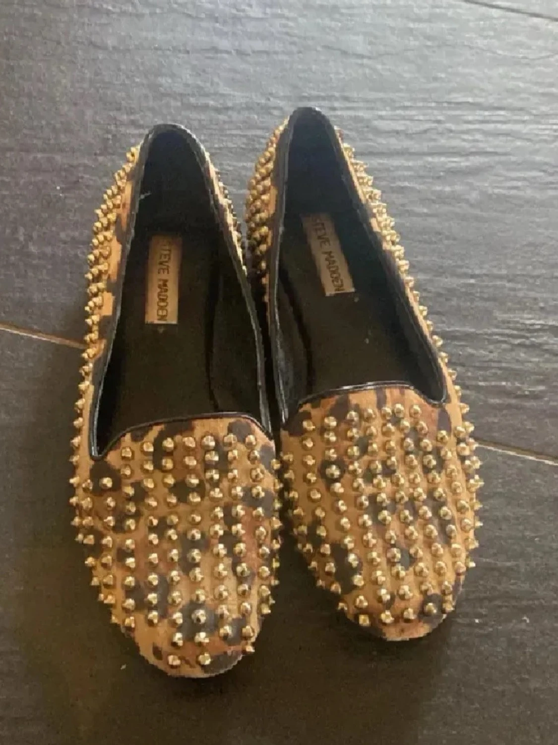 Leopardmönstrade ballerinaskor Steve Madden