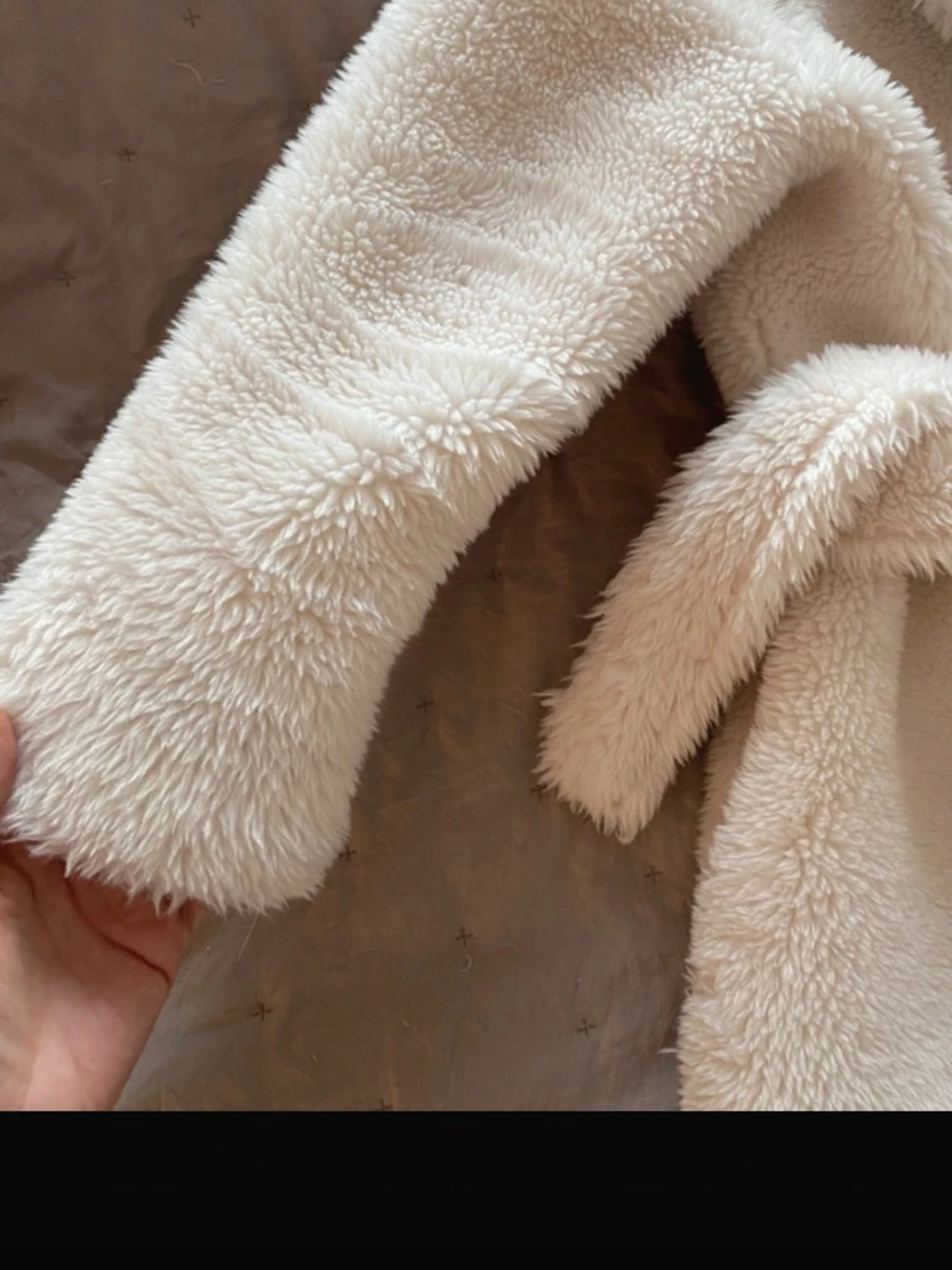 Beige teddyjacka med skärp - 4