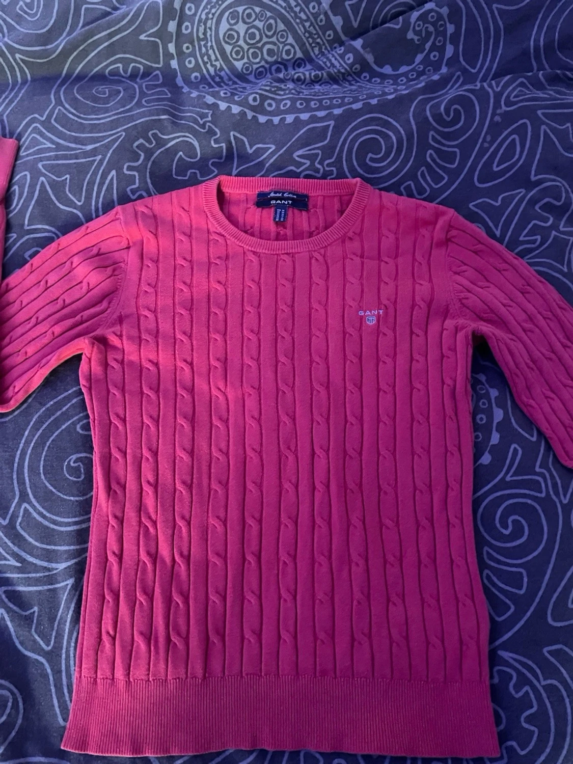 Rosa kabelstickad tröja från GANT