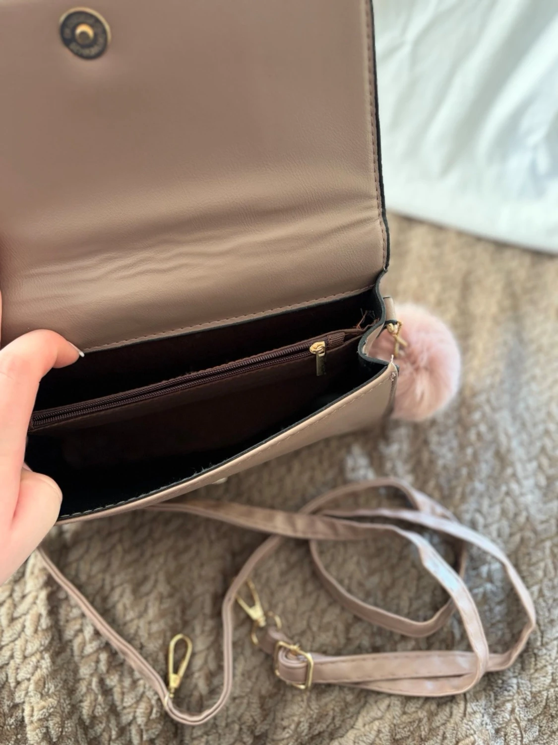 Beige/brun handväska  - 2