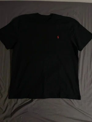 Svart t-shirt från Ralph Lauren - Säljer en T-shirt från Ralph Lauren som jag knappt använt. Passformen är M/L och har en baggy look. Nypris 700-900 beroende på vart man köper. 