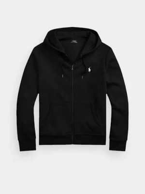 Svart Polo hoodie - Klassisk svart hoodie med dragkedja från Polo Ralph Lauren. Har huva med dragsko, två fickor framtill och den ikoniska vita logotypen broderad på bröstet. Tillverkad i mjukt bomullsmaterial för en skön och avslappnad look.