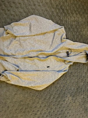 Grå zip-hoodie från Polo Ralph Lauren - Snygg ljusgrå hoodie med dragkedja från Polo Ralph Lauren. Klassisk design med huva, fickor framtill och den ikoniska lilla broderade loggan på bröstet. Perfekt för en chill och avslappnad stil. Mjuk bomullsblandning som känns skön mot huden.